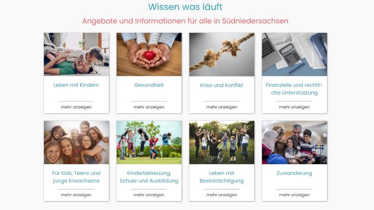Screenshot Südniedersachsenportal