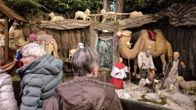 Die Tagespflege Duderstadt besichtigte die Krippe in der Pfarrkirche St. Laurentius in Gieboldehausen. | Foto: Caritas